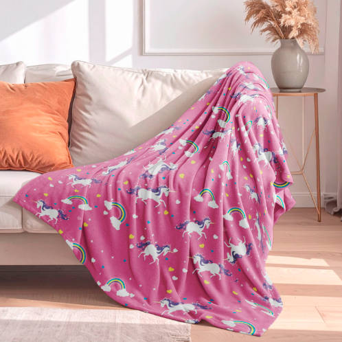 Rotary Print European American Style Brushed 100% Polyester Polar Fleece Blanket