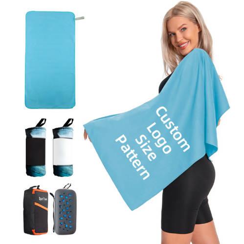 Sweat Absorbing Printed Microfiber Sport Fitness Towel Custom Gym Towel
